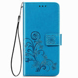 For Samsung Galaxy Z Fold4 5G Embossed Leather Phone Case With Four Leaf Clasp - Gray - Extra Image