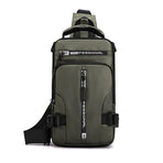 Men Chest Bag Shoulder Messenger Bag - Army Green