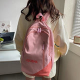 Girls Lightweight Backpack - Compact and Stylish - Pink - Front View