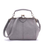 Retro Shoulder Bag For Women Messenger Style - Light Grey - Front View