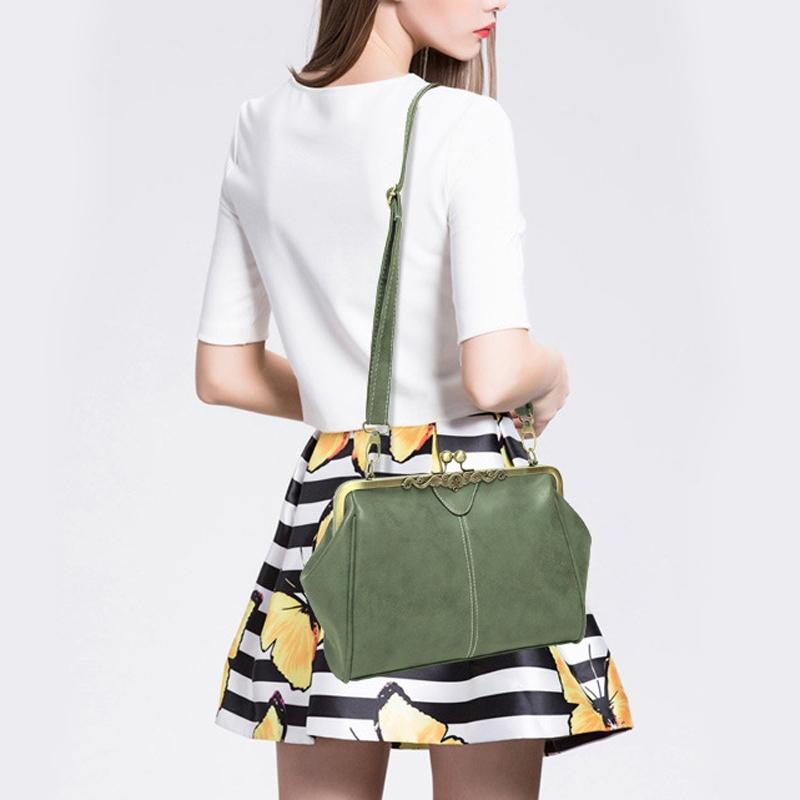 Retro Shoulder Bag For Women Messenger Style - Light Grey