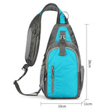 Waterproof Outdoor Sports Chest Bag Crossbody Single Shoulder Design - Dark Blue - Close-Up Angle