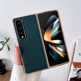 For Samsung Galaxy Z Fold4 5G Skyline Series Nano Electroplating Pu Case - Sky Blue