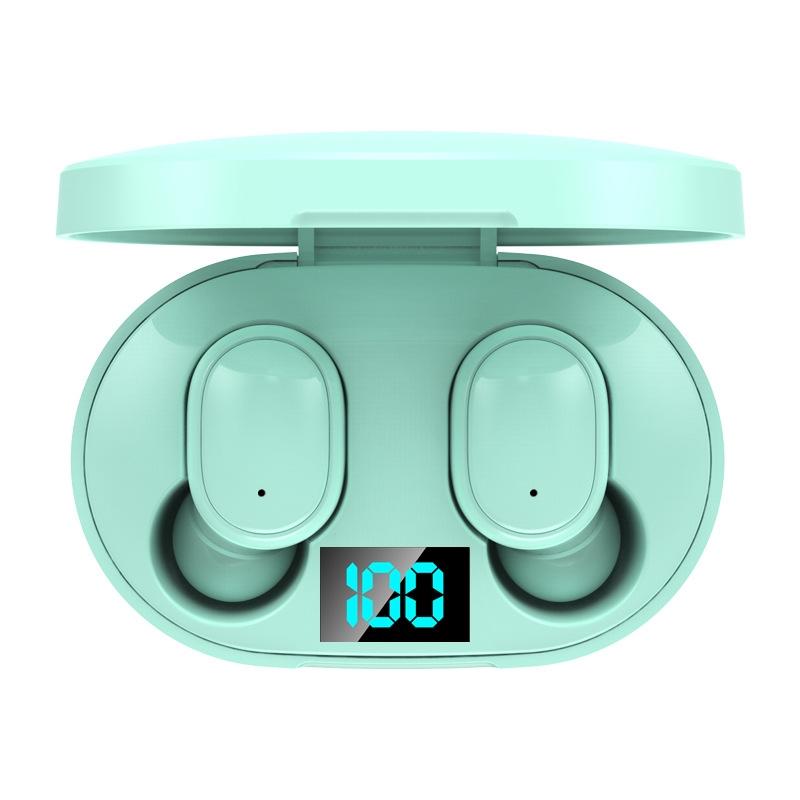 Wireless Bluetooth Earphones with E6s Led Display - Tws - Green