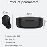 Wireless Bluetooth Earphones with E6s Led Display - Tws - Green - Low Angle