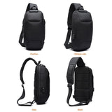 Anti Theft Men Waterproof Crossbody Bag With USB Port - Army Green