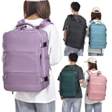 Spacious Business Travel Backpack Fits Laptop - Pink - Side View