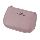Ultra Thin Zippered Mini Wallet For Women Compact Coin Purse - Light Purple - Front View