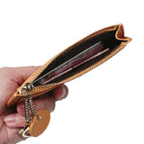 Ultra Thin Zippered Mini Wallet For Women Compact Coin Purse - Light Purple - 45-Degree Angle