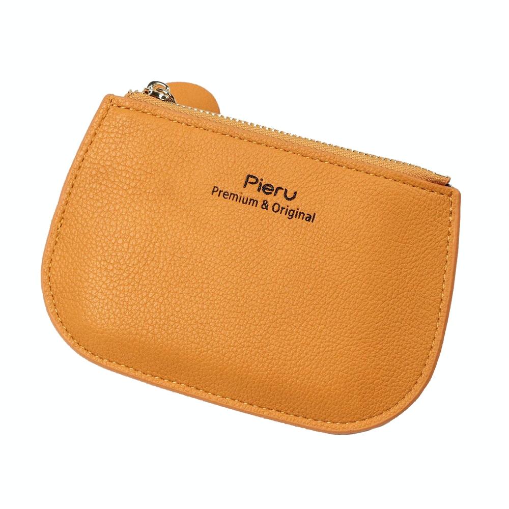 Ultra Thin Zippered Mini Wallet For Women Compact Coin Purse - Light Purple
