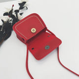 Mini Bowknot Pu Leather Baby Girls Messenger Bag - Green - Rear View