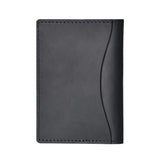 Minimalist Cowhide Card Holder Compact Wallet For Bank & Membership Cards - Black