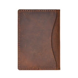 Minimalist Cowhide Card Holder Compact Wallet For Bank & Membership Cards - Black