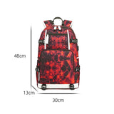 Student Waterproof Printed Backpack - Geometric Black - 45-Degree Angle