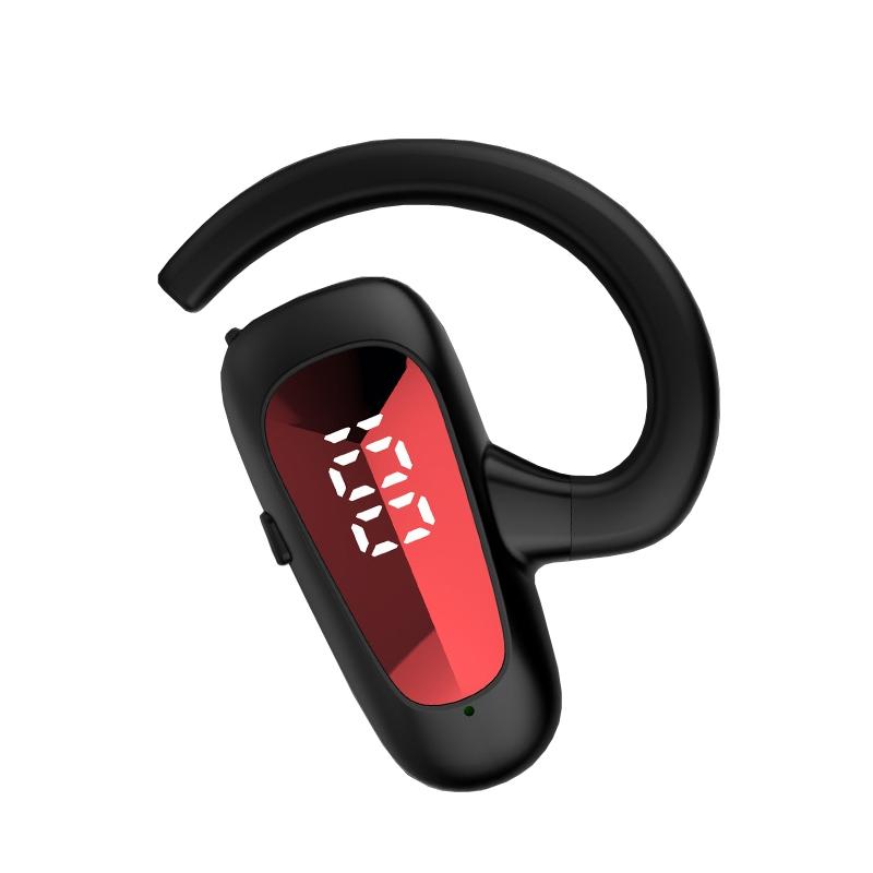 Digital Display Bluetooth Earphones - Bone Conduction Stereo - Blue