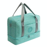 Travel-ready Waterproof Beach Bag with Double Layer Design - Navy Blue