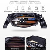 Men Brown Leather Shoulder Bag - Dark Night Green - Close-Up Angle