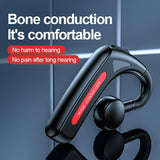 Wireless Bone Conduction Bluetooth Headset - Hanging Ear Design - Green - Low Angle