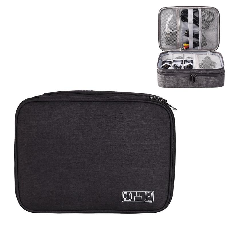 5-inch Digital Earphone Storage Bag - Multifunctional - Dark Gray