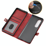 For Samsung Galaxy Z Fold4 5G Leather Grid Texture Phone Case With Lanyard - Rose Gold