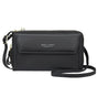 Large Capacity Shoulder Bag With Double Zipper - Black