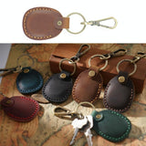 Vintage Leather Proximity Card Holder Access Control - Red - Top-Down View