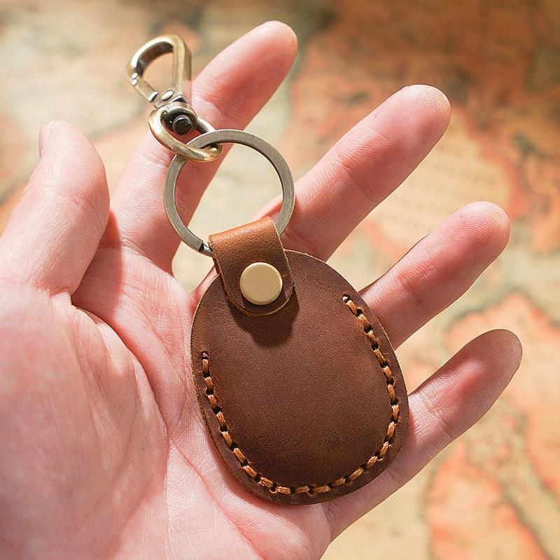 Vintage Leather Proximity Card Holder Access Control - Red