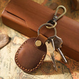 Vintage Leather Proximity Card Holder Access Control - Red