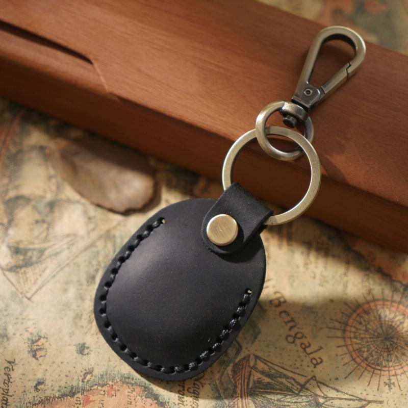 Vintage Leather Proximity Card Holder Access Control - Red
