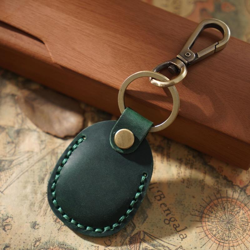 Vintage Leather Proximity Card Holder Access Control - Red