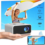 Portable Mini Projector For Home Use - Compatible With Mobile Devices - White - Top-Down View