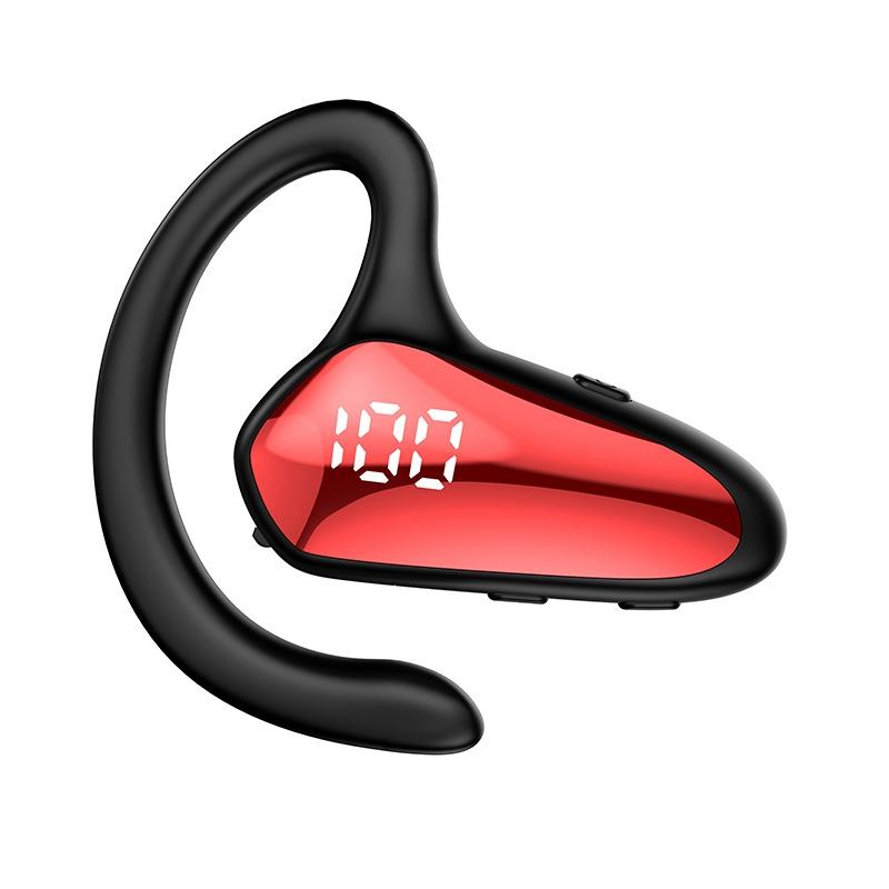 Digital Display Hanging Ear Bone Conduction Bluetooth Headset - Yx02 - Pink