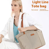 Large Capacity Laptop Tote For Women - Khaki - Side View