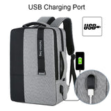 Large-capacity Laptop Backpack with Usb Charging - Ideal for Business Commuters - Grey - Top-Down View