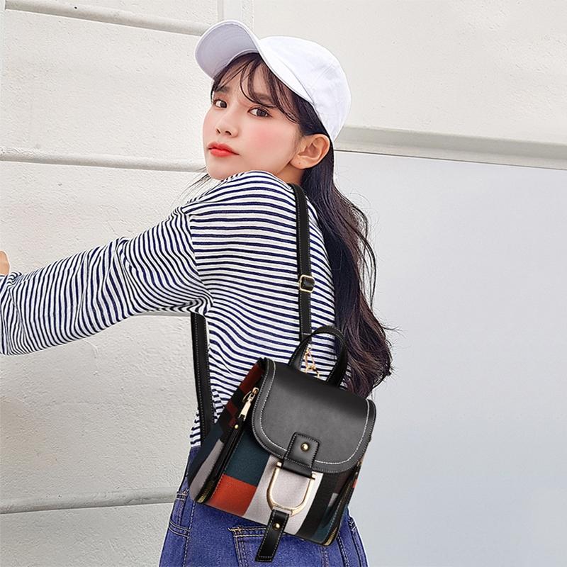 Stylish Ladies Leather Backpack - Soft Pu Material - Soil Yellow