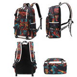 Student Thermal Backpack - Lightweight & Durable - Printed Gray - Top-Down View