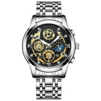 Waterproof Luminous Quartz Watch with Multifunctional Design - Inter-Gold Gold Surface