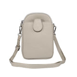 Litchi Texture Phone Crossbody Bag Leather Case For 5.5 Inch - 7.2 Inch Phones - Grey