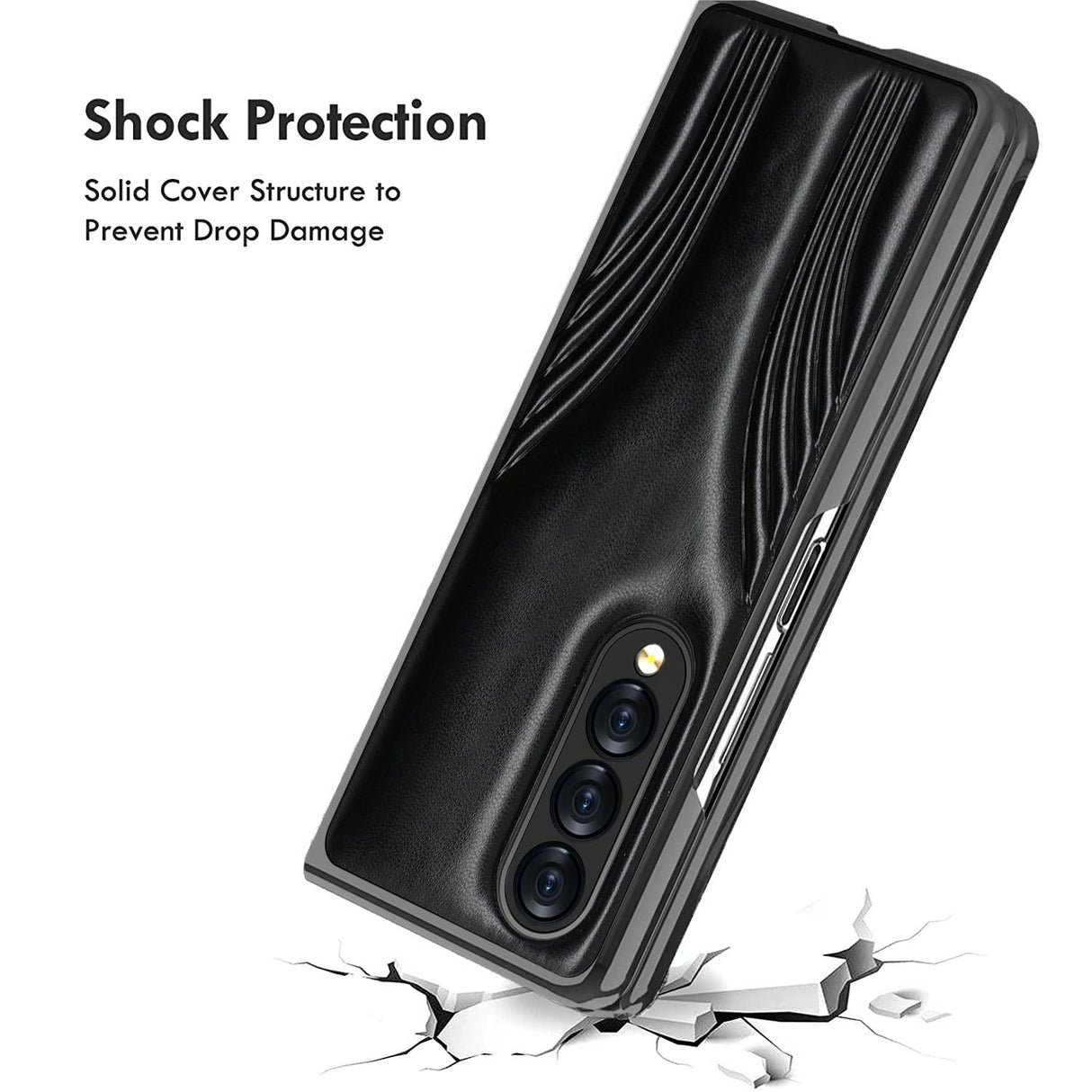 For Samsung Galaxy Z Fold4 5G Embossed Folding Case - Blue