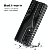 For Samsung Galaxy Z Fold4 5G Embossed Folding Case - Blue - 45-Degree Angle