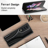 For Samsung Galaxy Z Fold4 5G Embossed Folding Case - Blue - Rear View