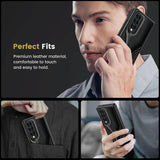 For Samsung Galaxy Z Fold4 5G Embossed Folding Case - Blue - Low Angle