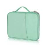 Leather Portable Bag with Cloth Texture - Pink - Side View