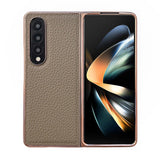 For Samsung Galaxy Z Fold4 5G Star Series Nano Electroplating Pu Case - Black