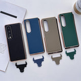 For Samsung Galaxy Z Fold4 5G Star Series Nano Electroplating Pu Case - Black - Close-Up Angle
