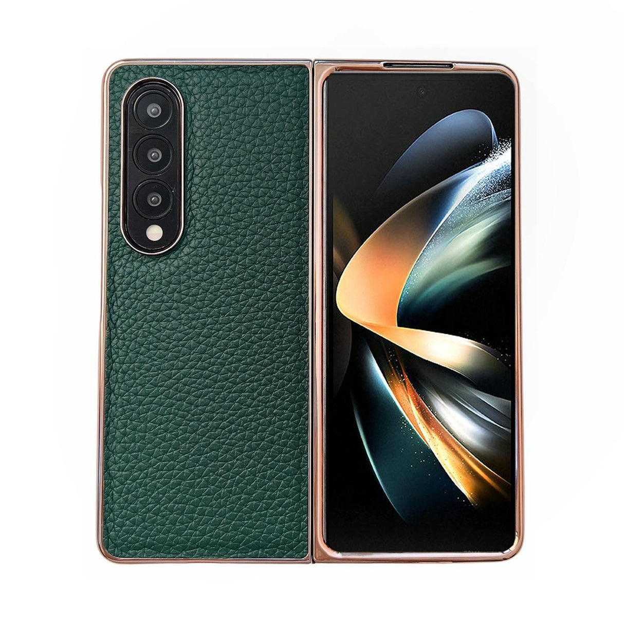 For Samsung Galaxy Z Fold4 5G Star Series Nano Electroplating Pu Case - Black