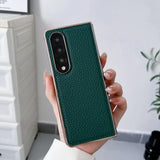 For Samsung Galaxy Z Fold4 5G Star Series Nano Electroplating Pu Case - Black
