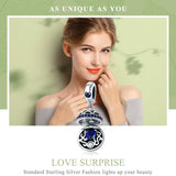 925 Sterling Silver Surprise Love Pendant For Diy Bracelets & Necklaces - Dark Green - Extra Image