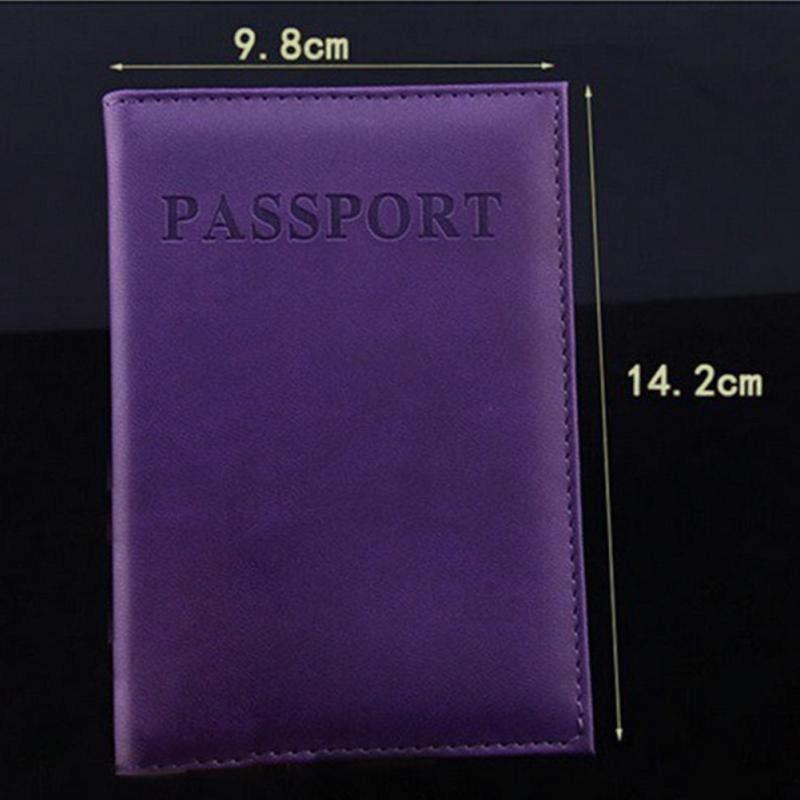 Travel Passport Cover Faux Leather Holder - Light Blue