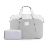 Computer Handheld Messenger Bag for Apple Macbook / Huawei / Xiaomi / Basne - Ladder Hand Gray + Gray Pu Power Package